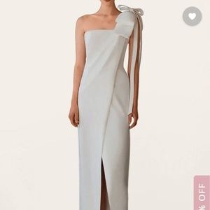 Azazie white bow dress - NEVER BEEN WORN